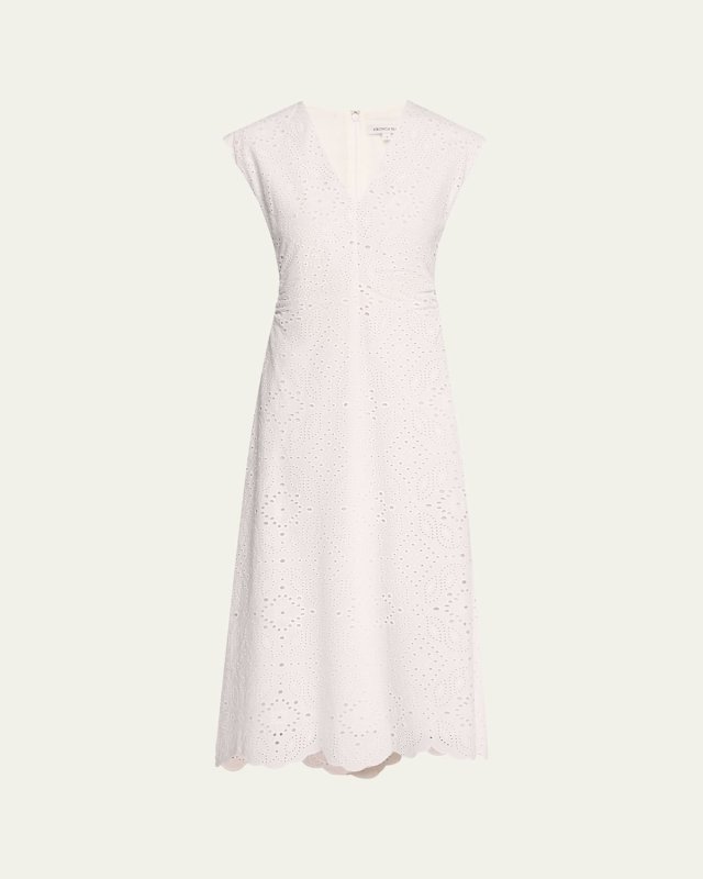 Aven Eyelet A-Line Midi Dress